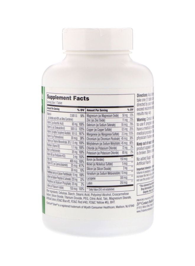 21st Century Sentry Senior Multivitamin And Minerals Supplement - 250 Tablets - Image 2